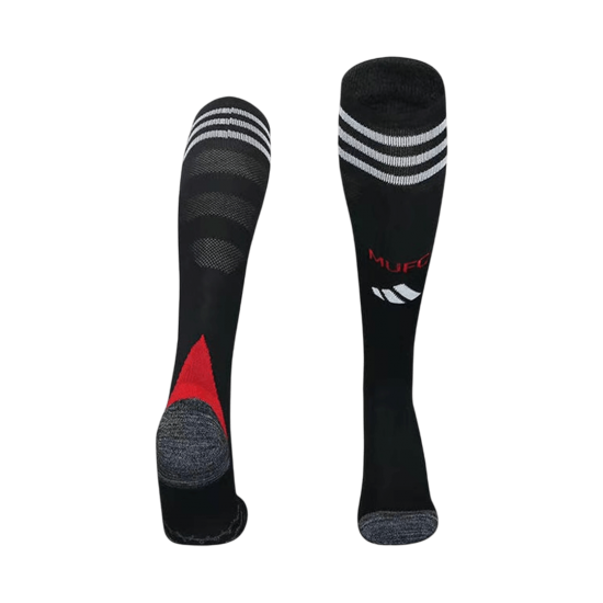 Kids Manchester United Home Soccer Socks - Black 2025/26