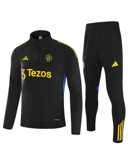 Kids Manchester United 1/4 Zipper Sweat Kit(Top+Pants) Black 2025/26