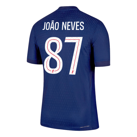 JOÃO NEVES #87 PSG Home Match Jersey Player Version 2025/26